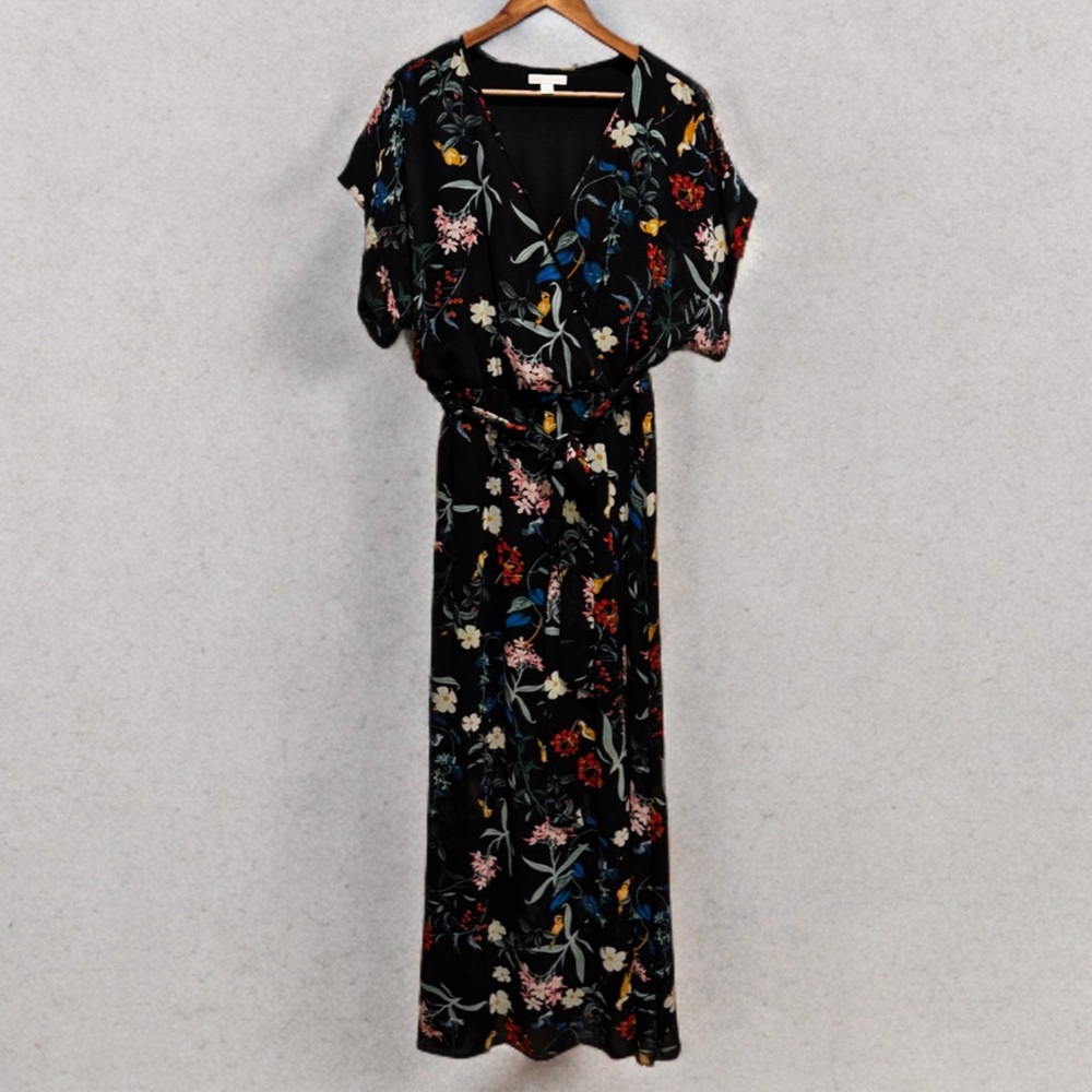 New York & Company Black Floral Maxi Dress